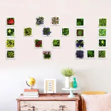 

3D Creative Artificial Plants Photo Frame Metope On The Wall Fake Flower Plastic Frame Home Shop Decor Wall Decoration Sticker
