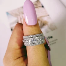 Оригинальное однотонное Настоящее роскошное популярное женское кольцо из стерлингового серебра 925 пробы, обручальное кольцо, кольцо вечности, вечерние ювелирные изделия moonso LR4756S