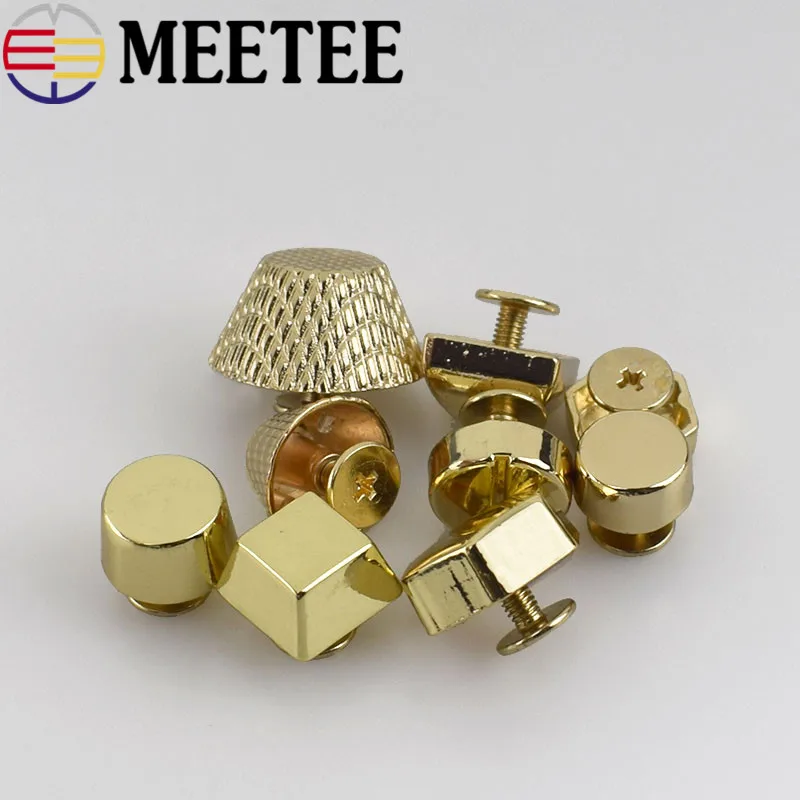 

Gold Combined Button Round Head Rivet Screw Bags Hardware Plating Nail-free Studs Metal Buckles Snap Hook Leather Craft G8-1