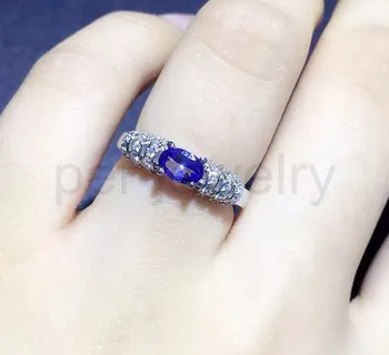 

Natural real tanzanite ring Free shipping 925 sterling silver For men or women Fine blue gem jewelry 0.25ct gem #X972314