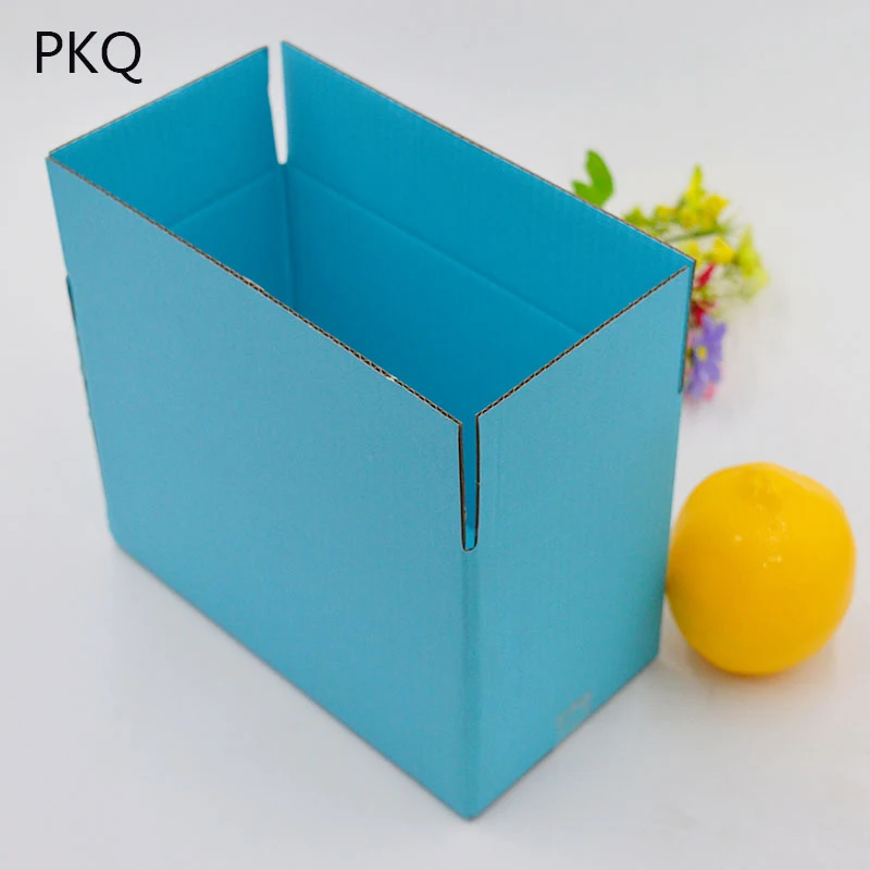 

10PCS Large Size Blue Paper Packaging Box 3 Layers Corrugated Paper Thicken Shipping Packing Paper Boxes high quality 9/15