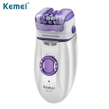 

2 in 1 Women Epilator Profession Electric Shave Knife Lady's Bikini Trimmer Rechargeable Shaving Female Care Epilator Kemei 2668
