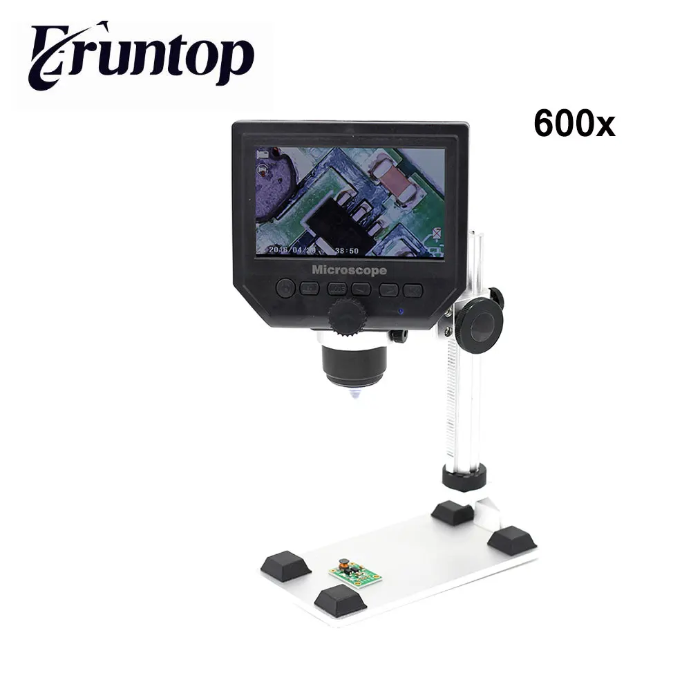 

Eruntop Portable 600X 3.6MP Digital Microscope 4.3" LCD Electronic HD Video Microscopes USB Endoscope Magnifier Camera
