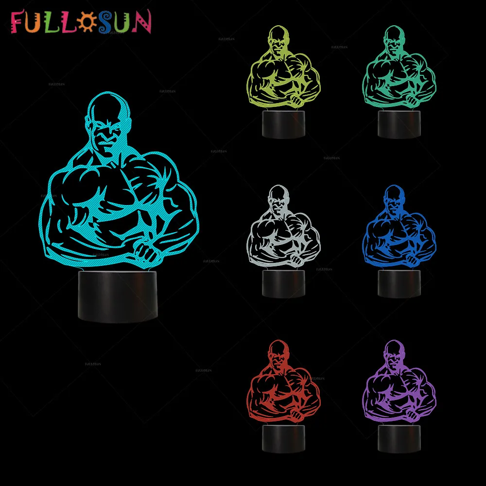 Фитнес-модель 3D ночник цветной светодиодный 3D освещение для Декор для тренажерного зала подарок