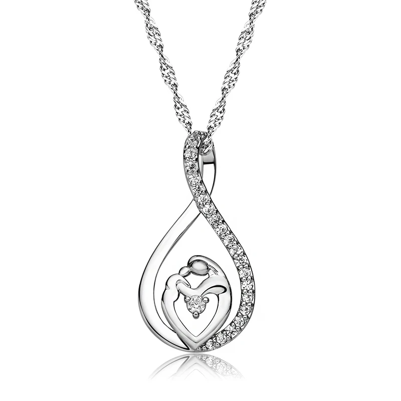 

Hollow Water Drop Inlaid CZ Zirconia Pendant Necklaces Silver Gold Color Chain Necklaces Fashion Jewelry Mother's Gift for Women