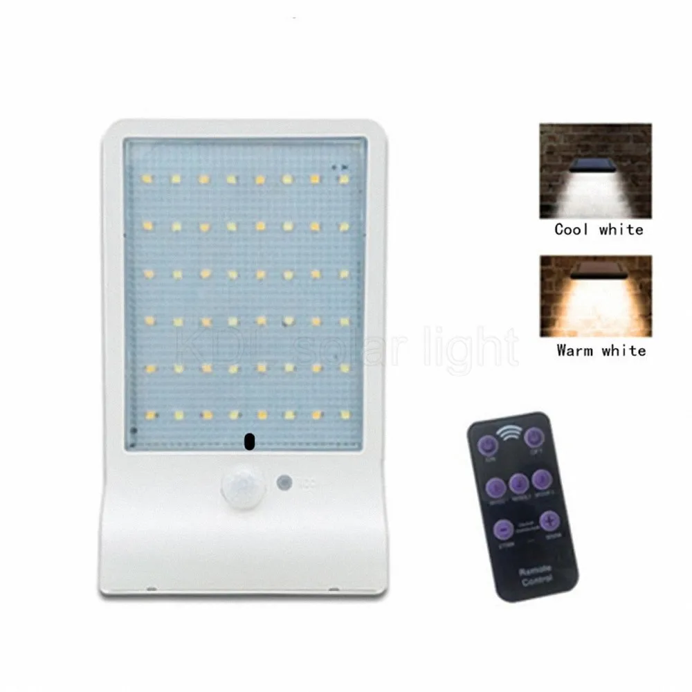 

48 LED Solar Light Three Modes Black White Waterproof Outdoor Garden Wall Fence Lamp With rotate bracket remote control street s