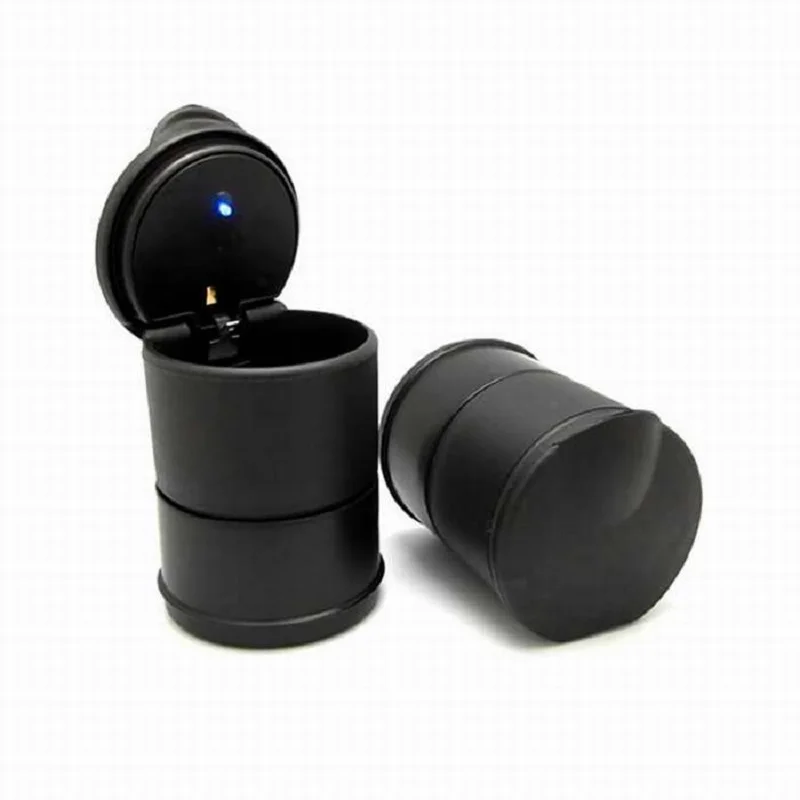 

The Compact Ashtray Safe And Reliable LED Portable Car Truck Auto Office Cigarette Ashtray Holder Cup Black