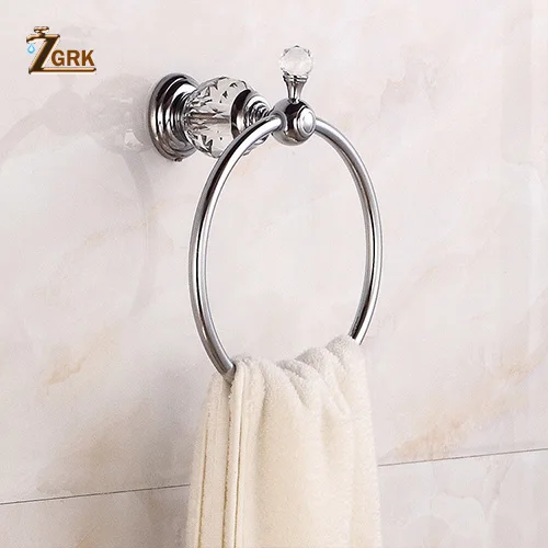 ZGRK Твердый латунный набор аксессуаров для ванной комнаты хромированные аксессуары Настенные хрустальные бумажные полотенца стойка для полотенец Товары для ванной комнаты - Цвет: 9902S