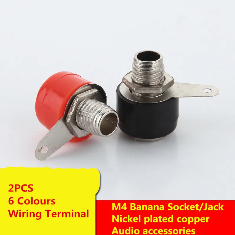 2PCS BJ011 4MM Banana Jack Female Plug M4 Banana Socket/Jack Wiring