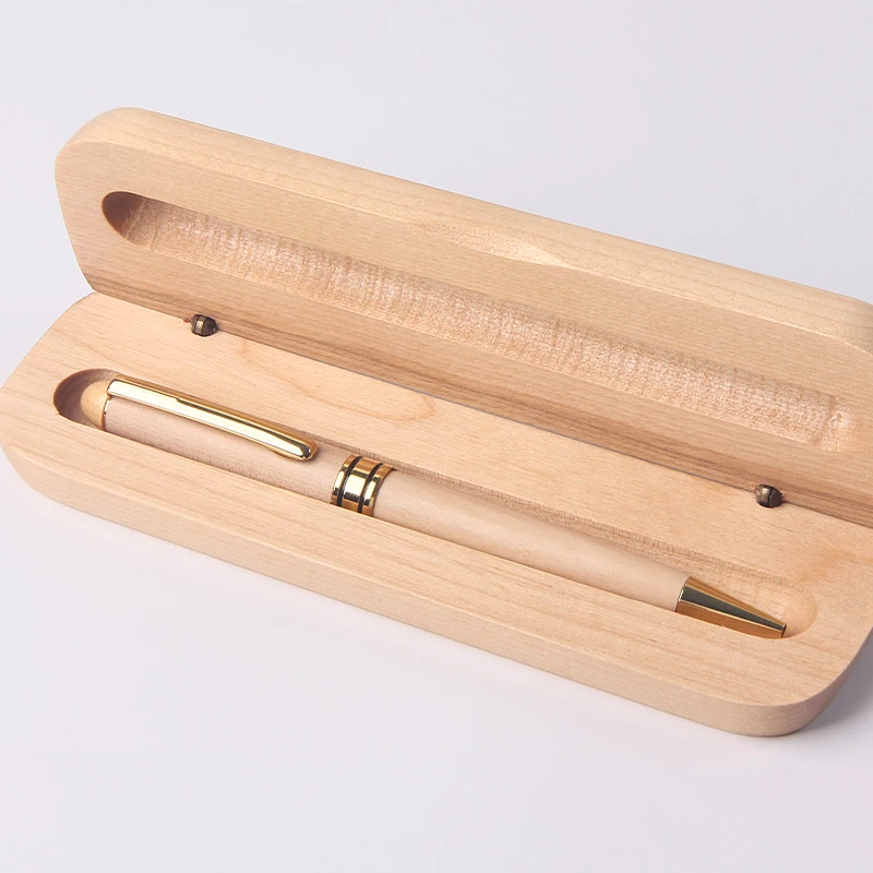 Shichen A036 Yes novelty wooden design ballpoint pen with wood box 0.7mm&1.0mm nib. school office business wrinting pen