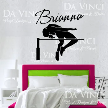 

High Jump Track Field Decal Custom Girl Name Wall Personalized Vinyl Sticker