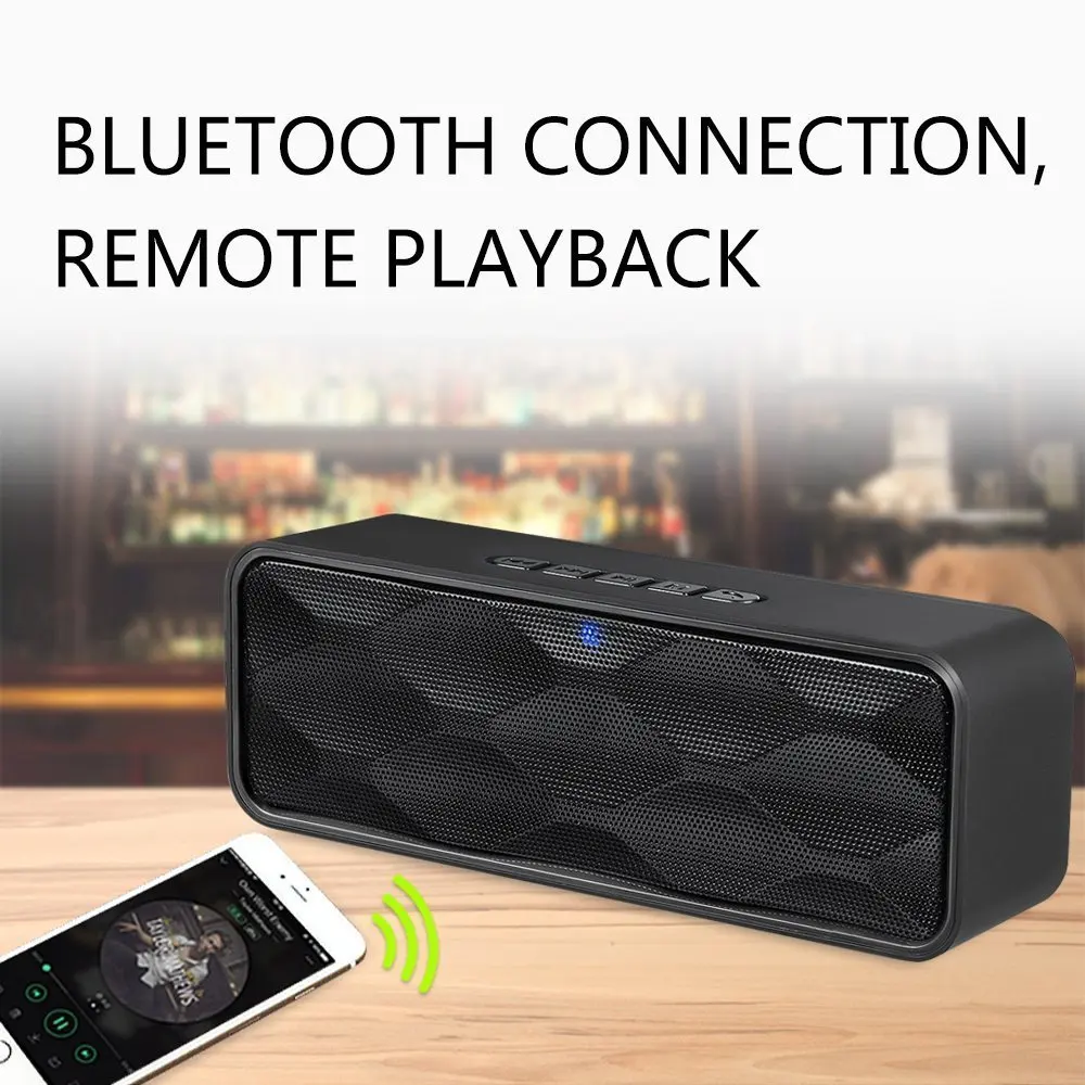 Беспроводной Bluetooth динамик открытый портативный стерео динамик с HD аудио и улучшенными басами, встроенный двойной динамик драйвера