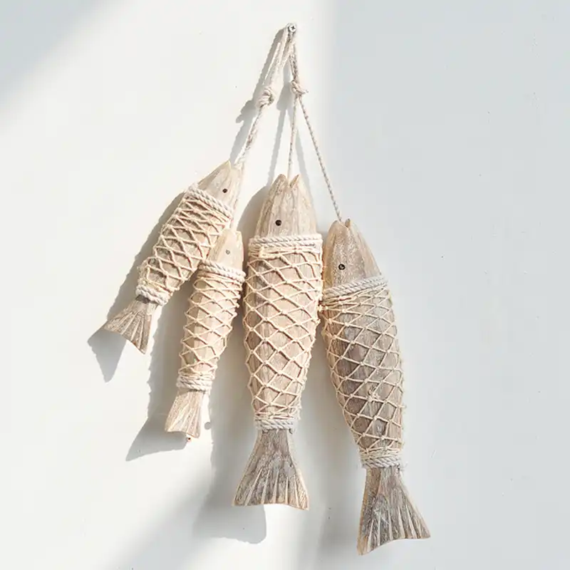 Scandinavian Hanging Decoration Vintage Wooden Crafts Fish