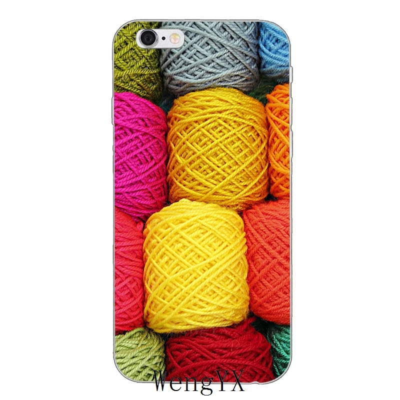 Сверхтонкий Мягкий чехол из ТПУ для iPhone 4, 4S, 5, 5S, 5c, SE, 6, 6s, 7, 8 plus, X, XR, XS Max - Цвет: Crochet-Textile-A-01