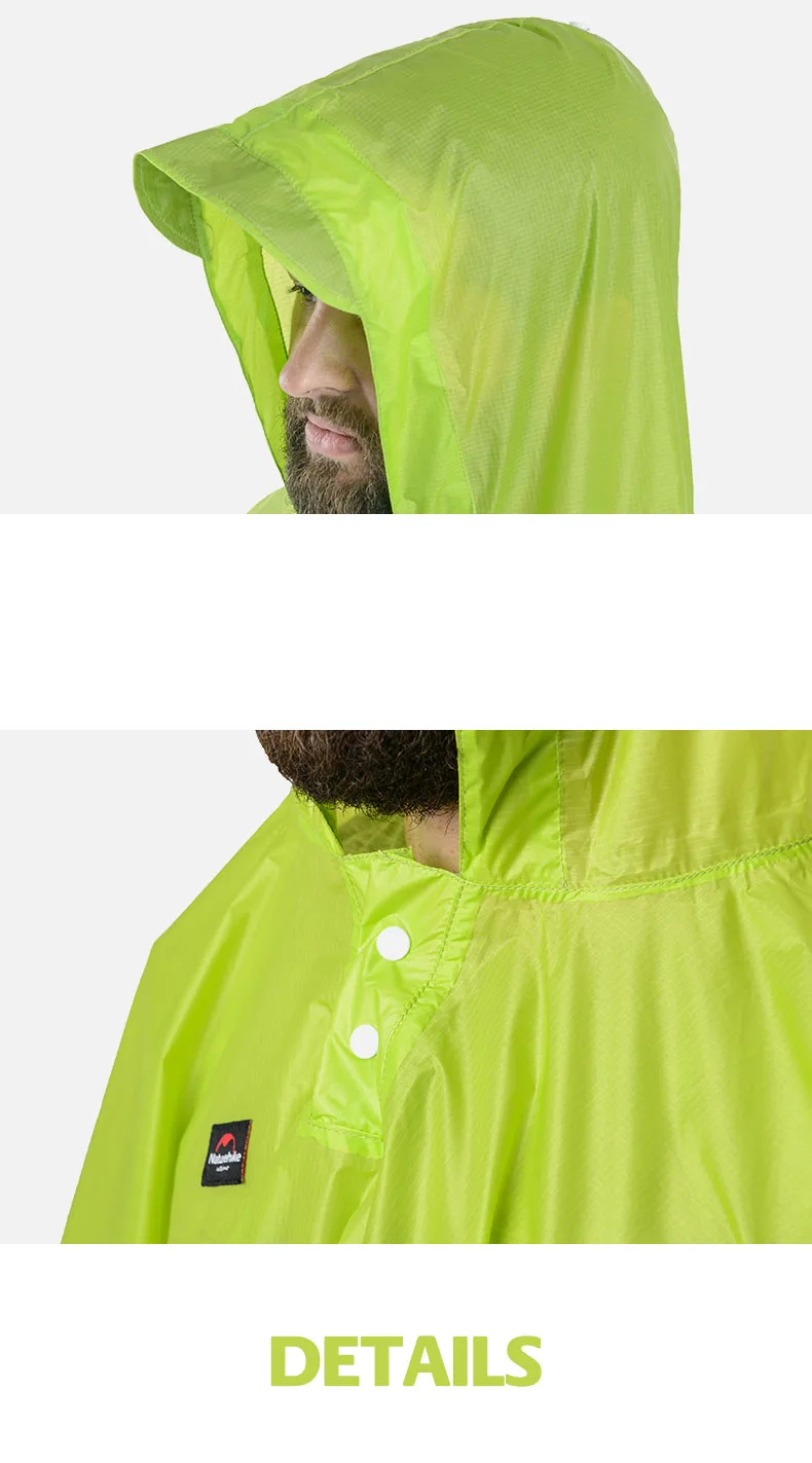 Naturehike 3 в 1 дождевые куртки многофункциональное пончо дождевик для мужчин и женщин навес для велосипеда электрический автомобиль открытый прогулки Рыбалка водонепроницаемое пальто