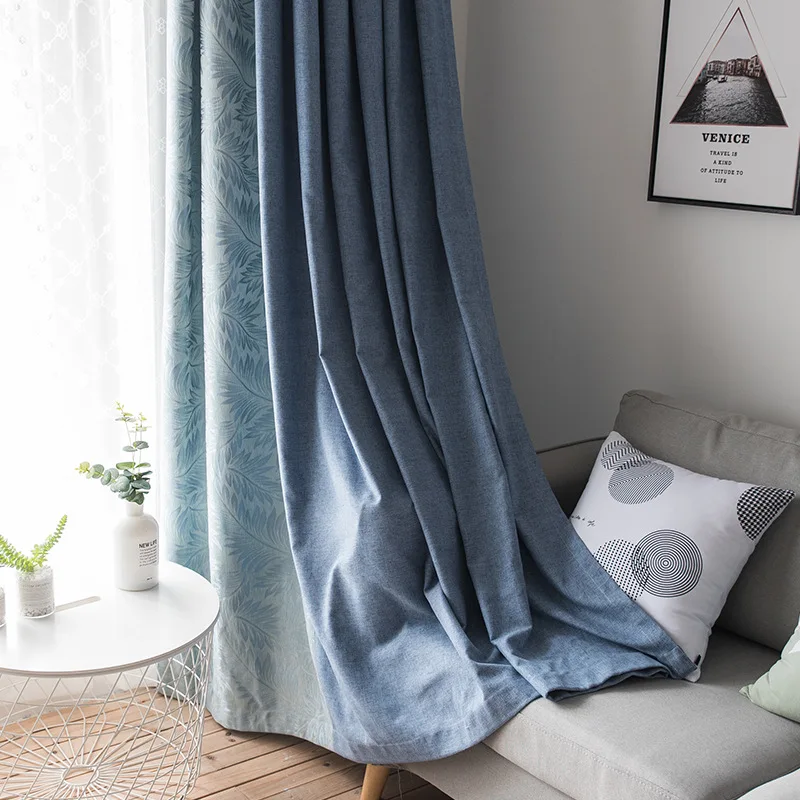 Sale Solid Color Faux Linen Blackout Curtains for Living Room Modern Curtains for Bedroom Window Curtains kitchen Curtains Blinds 2