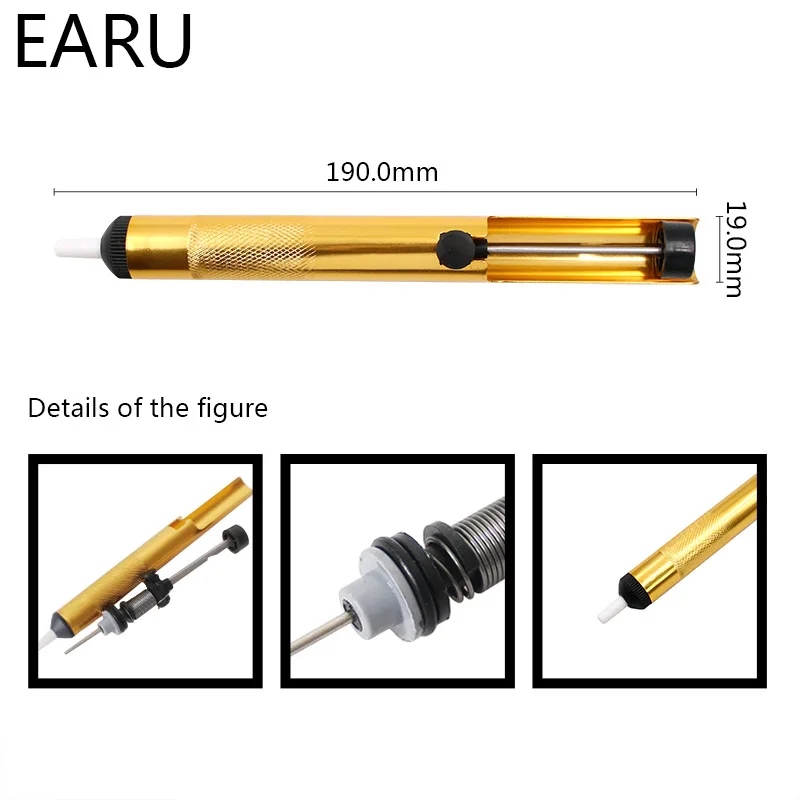 Aluminum Metal Desoldering Pump Suction Tin Gun Soldering Sucker Pen Removal Vacuum Soldering Iron Desolder Hand Welding Tools welding torch holder