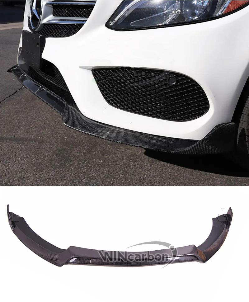 

B Style Real carbon fiber Front Lip Spoiler for Mercedes Benz W205 C Class AMG 2015UP