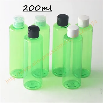 

200ml greenish PET bottle with plastic flip lid,essential oil/liquid/moisturizer/facial water container