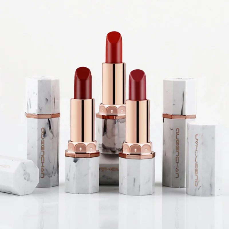 QUEENCHAN Moisturizing Marble Lipstick, Long-Lasting, Waterproof, Non-Fading, High-End Lip Makeup image 2