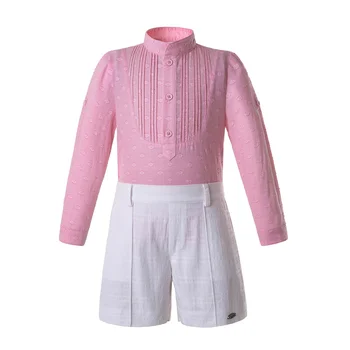

Pettigirl Kids Clothing Set For Boys Pink Tops With White Shorts Children Wholesale Clothing Dropshipping B-DMCS201-B506