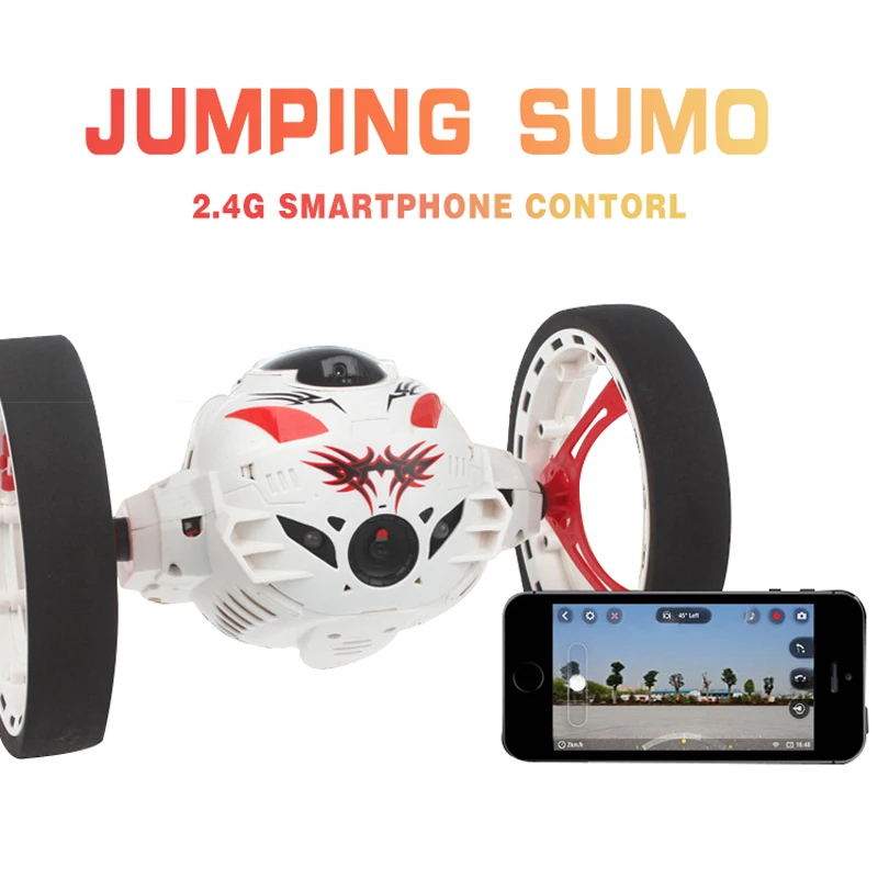 

RC Mini Bounce Car WiFi Camera 2.0MP Flexible Wheels 2.4GHz Remote Control RC Robot with LED Light Jumping Car Toy