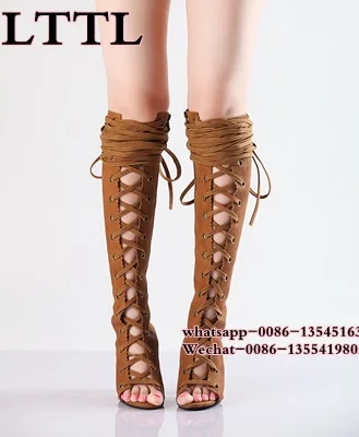 1New-Style-Cut-Outs-Criss-Cross-Lace-Up-Knee-High-Women-Boots-Leather-High-Heels-Fashion (1)-20170220