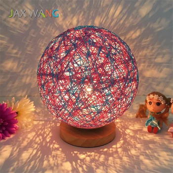 

2018 NEW LED E27 Rattan Ball Table Lights for Wedding Holiday Christmas Decor Lighting Desk Lamp Modern Design Luminaire avize