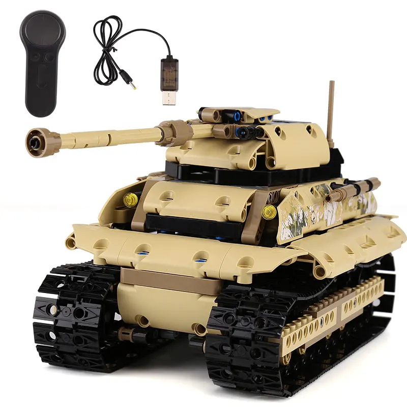 

Military Series World War Heavy RC Tank Kits Model USB Charging Building Blocks Bricks Compatible With Legoingly Toys For Kids