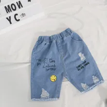 Детские джинсовые шорты Летняя одежда для маленьких мальчиков детские джинсовые шорты с принтом для девочек детские джинсовые штаны повседневные спортивные шорты спортивные костюмы