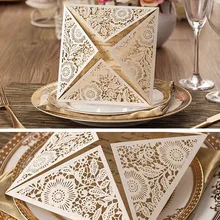 Свадебные приглашения свадебной подарки 3D Пользовательские Элегантный просто свадебные приглашения DIY Lacer вырезать папку карты