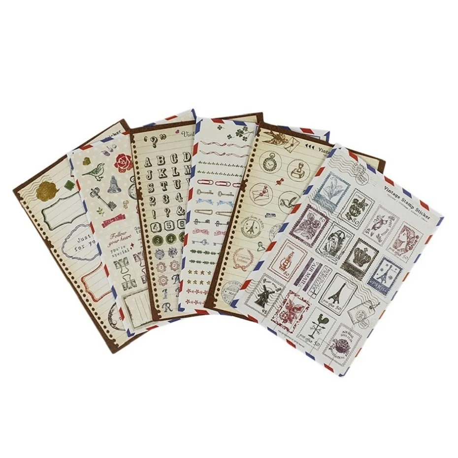 Scrapbook Stickers Vintage Stamp Decorative Scrapbooking Craft Paper