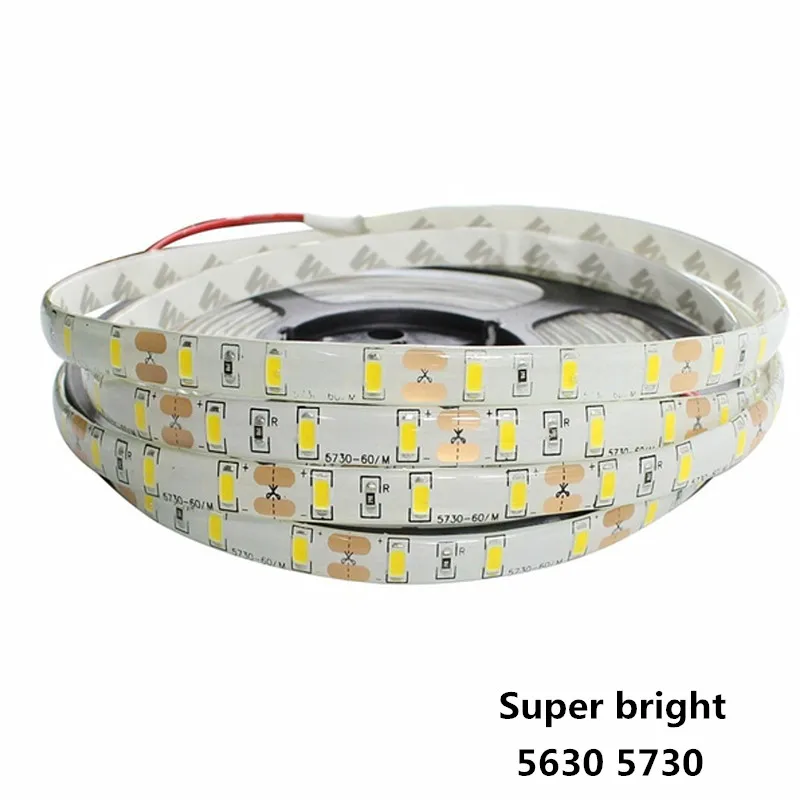 

1/2/3/4/5M IP65 Waterproof LED Strip Light 5630 SMD DC12V 60Led/M 5730 Bar Flexible Light Brighter Than 3528 5050 Led Strip Tape