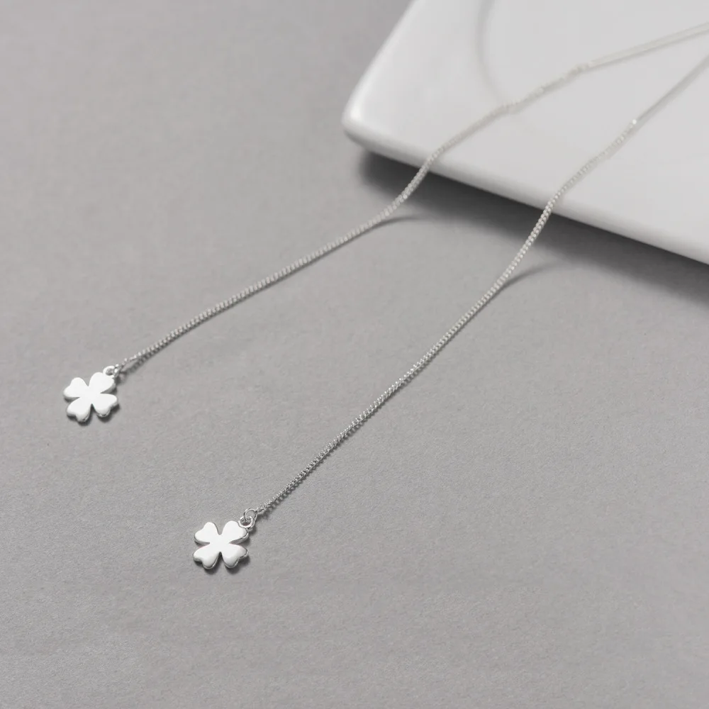 Clover earrings 100% 925 Sterling silver Jewelry fashion Hypoallergenic dangle earrings for women gift charms
