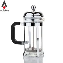 Wulekue 600 ml glas edelstahl französisch drücken kaffee tee haushalt büro hitzebeständig topf werkzeuge