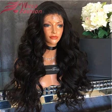 Full thick density full lace wig lace front wigs 180% density natural wave brazilian virgin hair wig natural hairline lace wigs