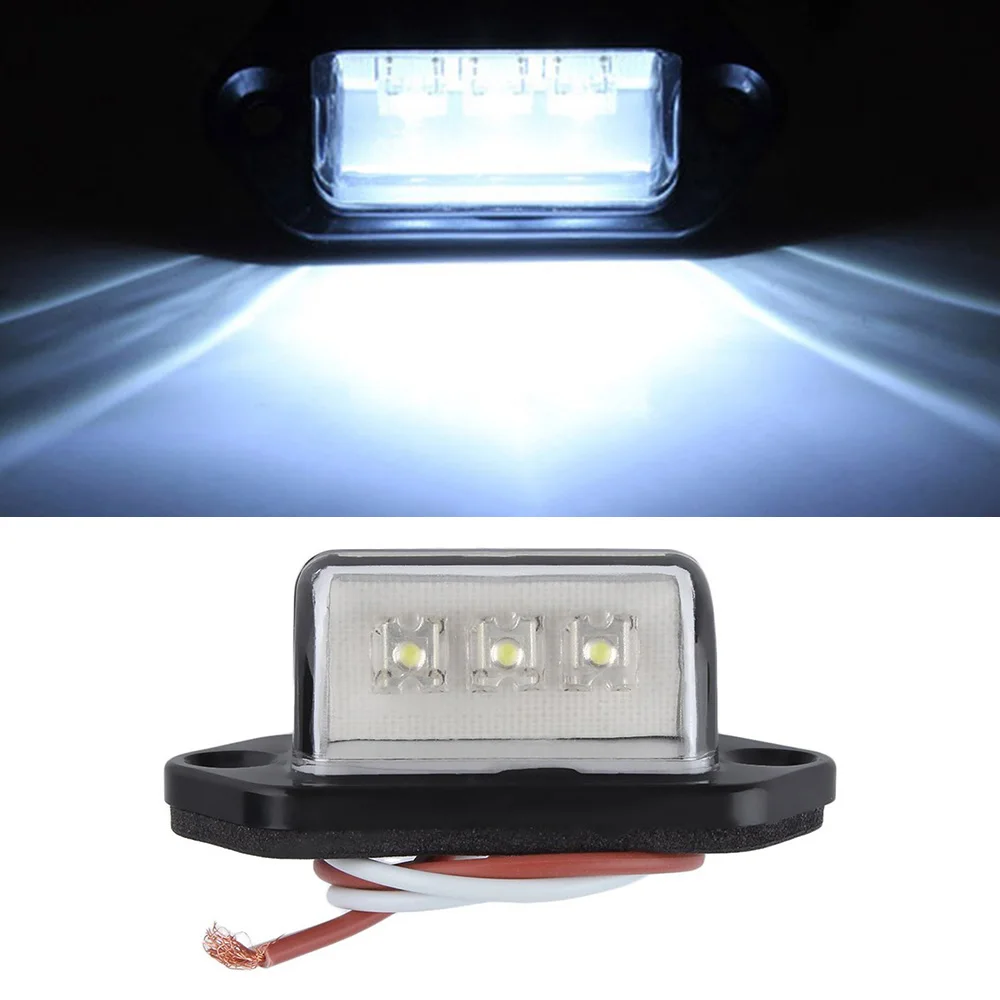 Buy 2Pcs 12V 3LEDs Car Licence Plate Light Rear Tail
