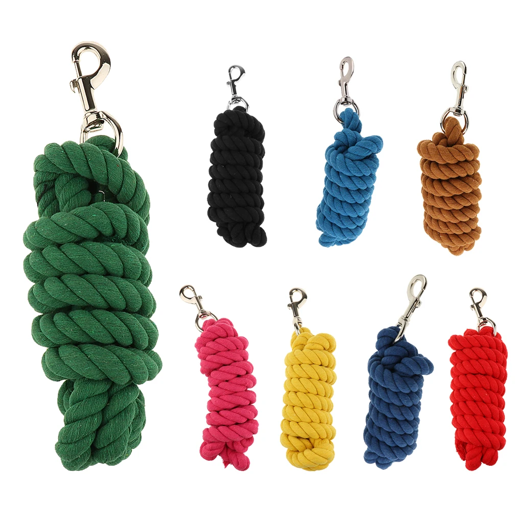 

Perfeclan Premium Horse Lead Ropes Cotton Weave Rein Halters Braided Reins 2.5 m Extra Thick Rope