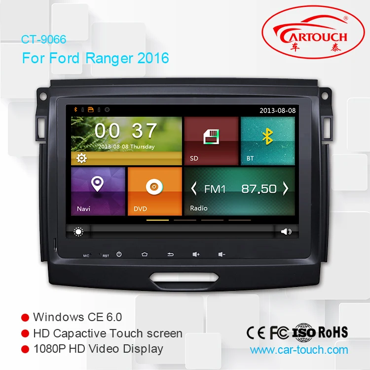 Cartouch(R) 9 дюймовый автомобильный радиоприемник DVD плеер GPS навигация для Ford Ranger 2016