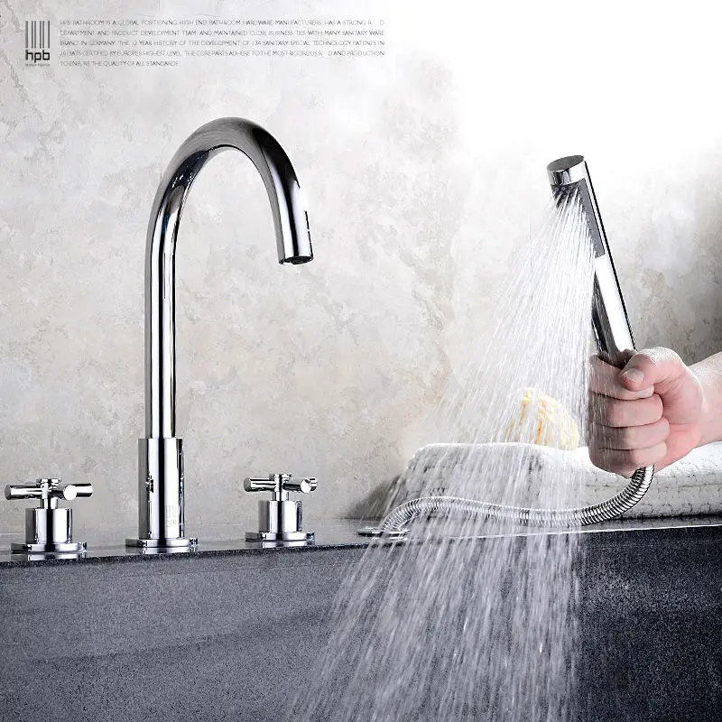 HPB Brass Deck Mounted Hot and Cold Water Bathroom Shower Faucet