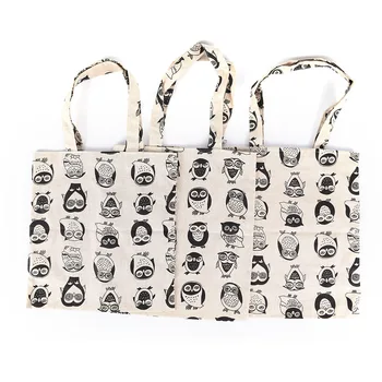 

3Styles Eco-friendly Supermarket Shopping Bag Cartoon Owl Printed Foldable Shopping Bag Travel Handbags Foldable Grocery Bags