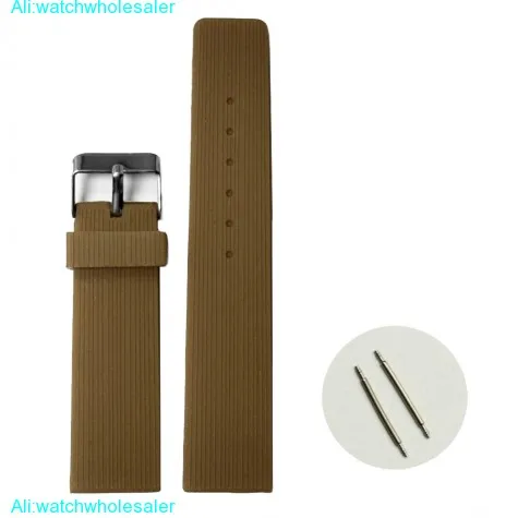 22mm Dark Brown Color Silicone Jelly Rubber Unisex Watch Band Straps WB1071U22JB