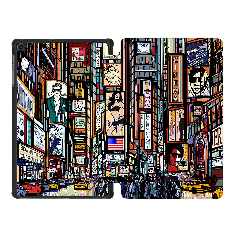 MTT Graffiti Case For Samsung Galaxy Tab A 10.1 inch SM-T510 T515 Slim PU Leather Flip Fold Stand Tablet Cover coque