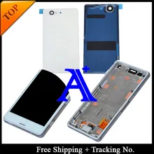 100% Tested Original For Sony Xperia Z3 compact Z3 mini M55W LCD Screen Digitizer Assembly with Frame +Back Cover – White/Black