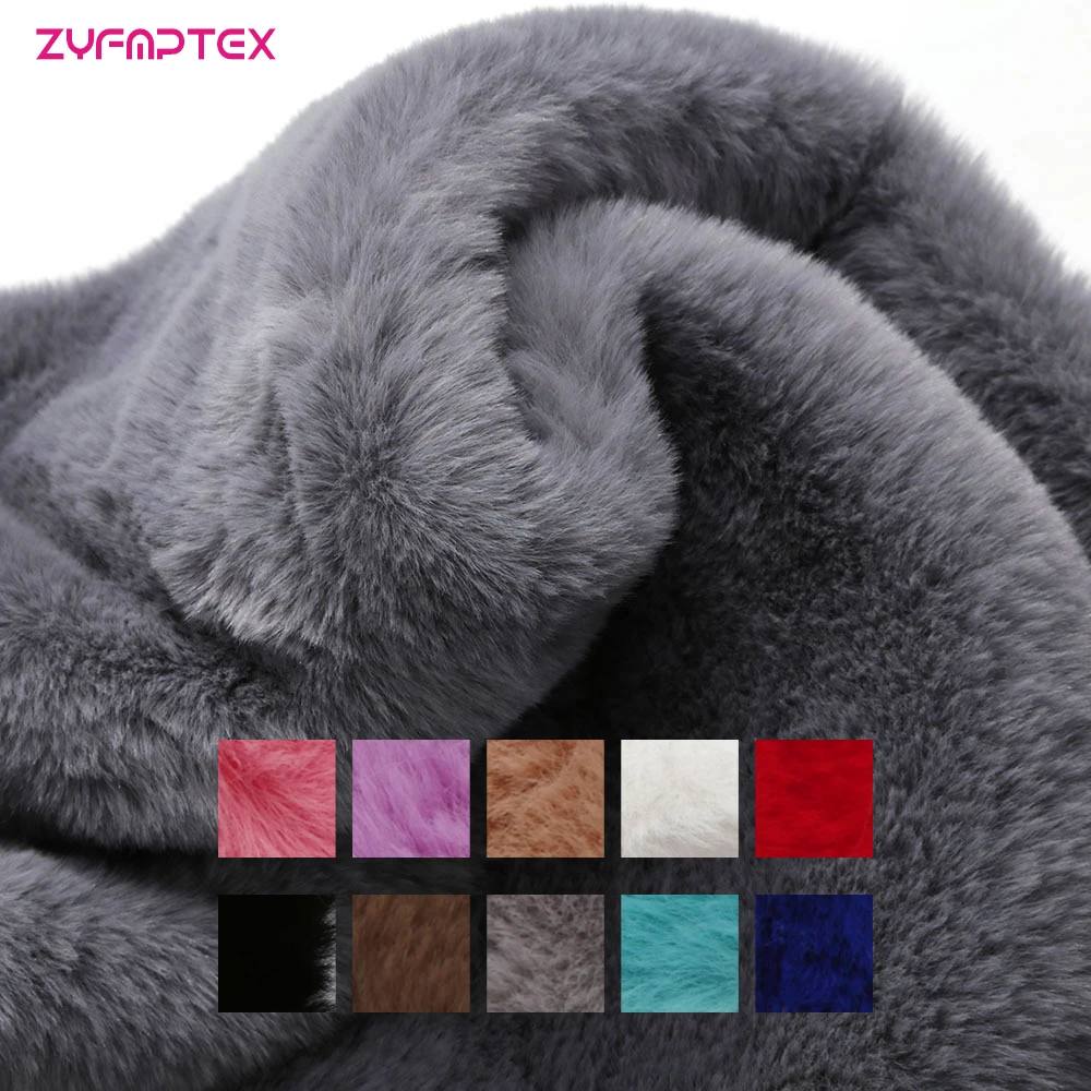 Miglior ZYFMPTEX Ad Alta Densità 800 grammi di 160 cm di Larghezza Super Soft Faux della Pelliccia Del Coniglio 12mm Pelliccia Del Faux Tessuto Pelliccia di FAI DA TE scarpe Cappelli Materiale