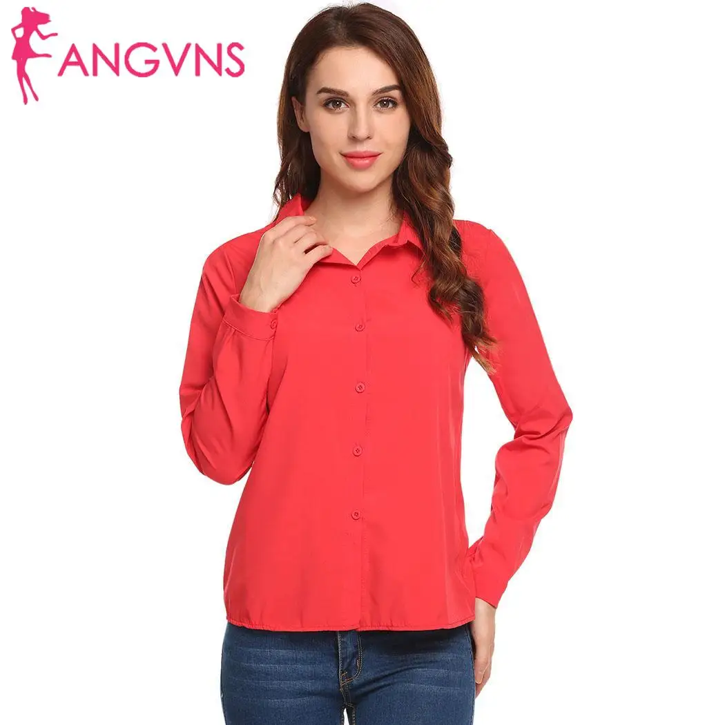 ANGVNS OL Polka Dot Blouse Shirt Women Autumn Long Sleeve Casual Shirts Ladies Office Work Elegant Tops Office Slim Tops Blouses Blouses