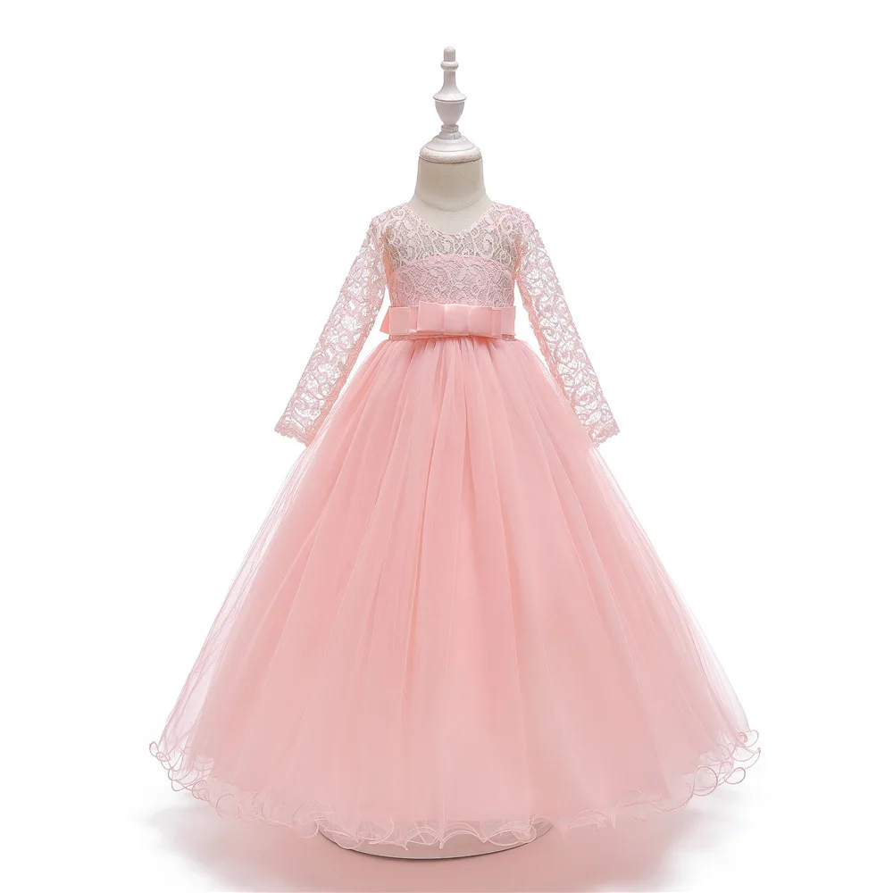 Flower Girl Lace Dress Girl Clothes Princess Party Pageant Long Gown Kids  Dresses for Girls Wedding Evening Clothing 4-13 Years