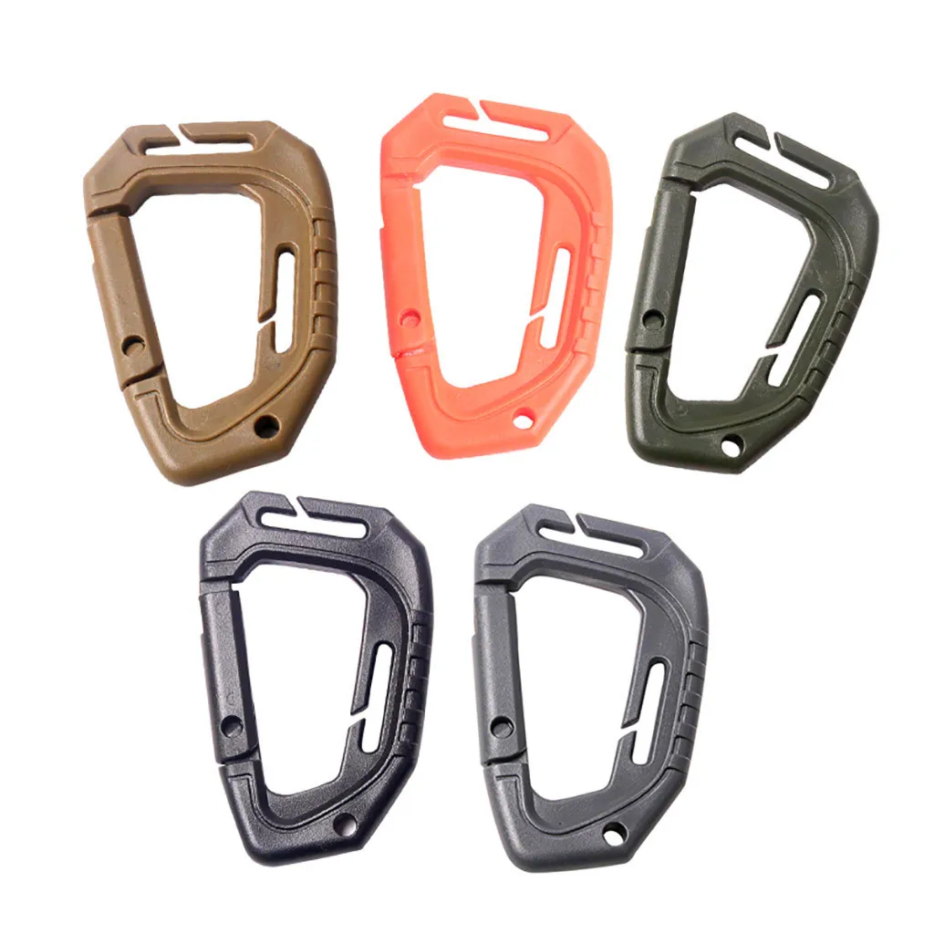 

4Pcs Plastic Snap Clip Carabiner Climbing Buckle Outdoor Hanging Keychain Hook W30530