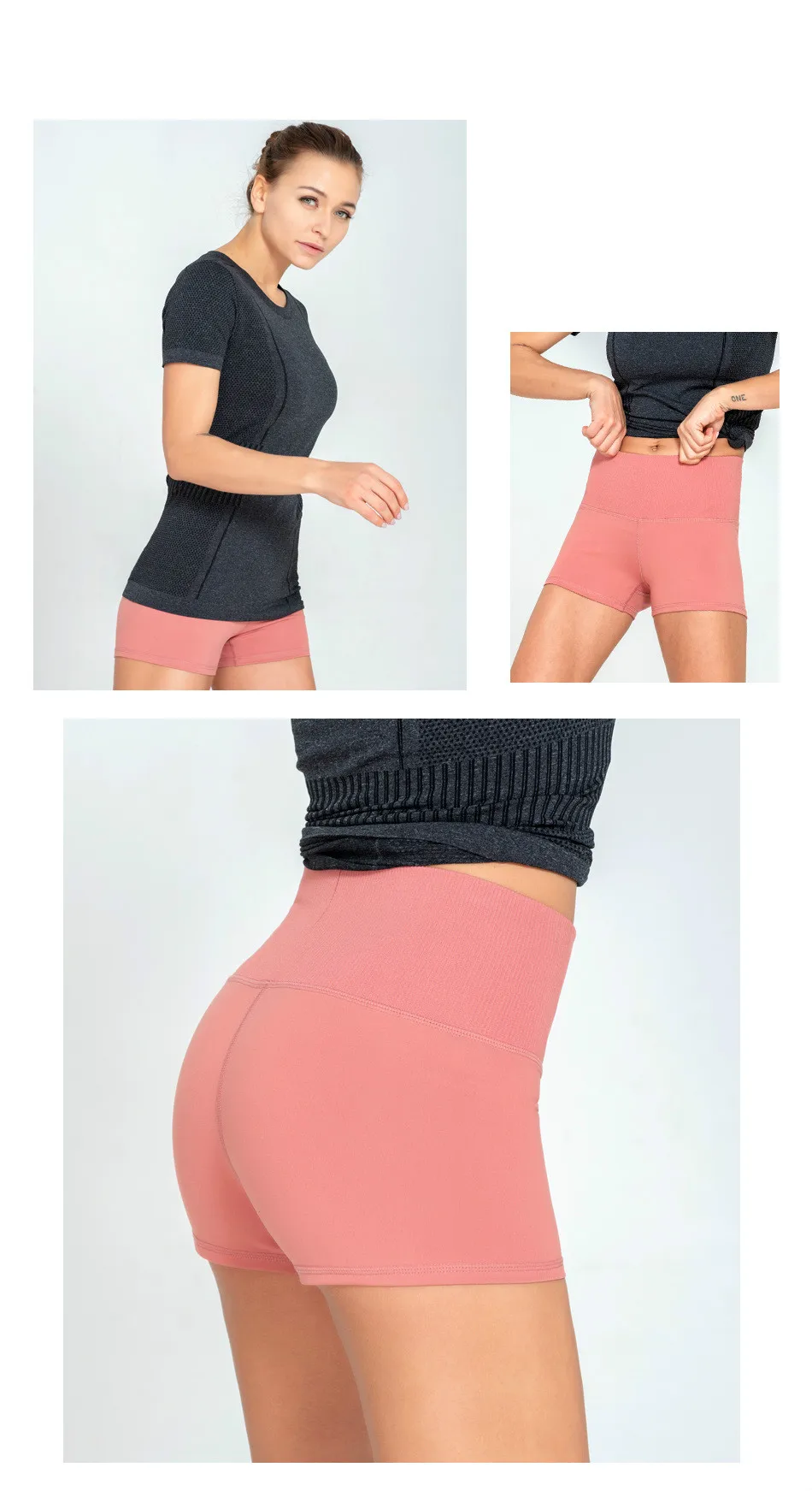 Colorvalue бесшовные талии Лоскутное Спорт фитнес-шорты женщины высокой талии тренировки шорты для бега Slim Fit быстросохнущие шорты для спортзала