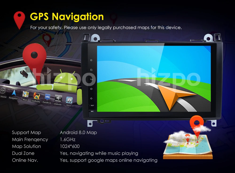 Excellent OTCA core 4 GB RAM Android 8.0 Car Multimedia Player radio for Mercedes/Benz/Sprinter/W169/B200/B-class no dvd GPS Camera TPMS 11